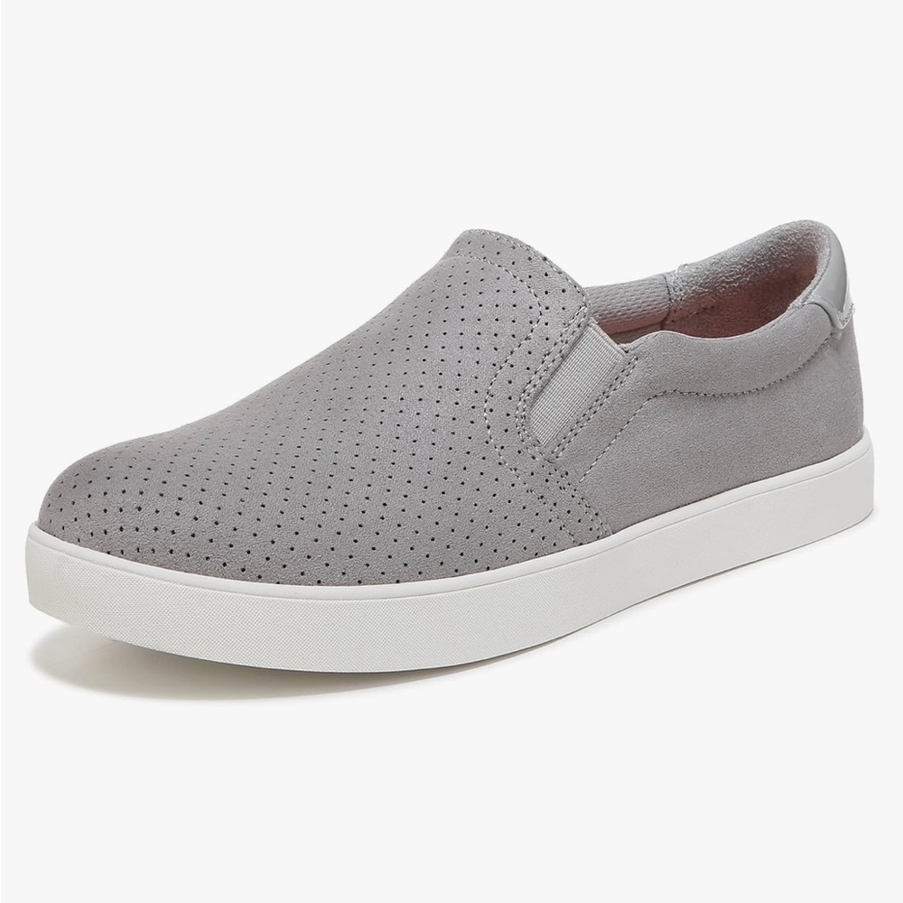 Dr Scholl's Madison Slip on Oyster Gray Microfiber Size 7